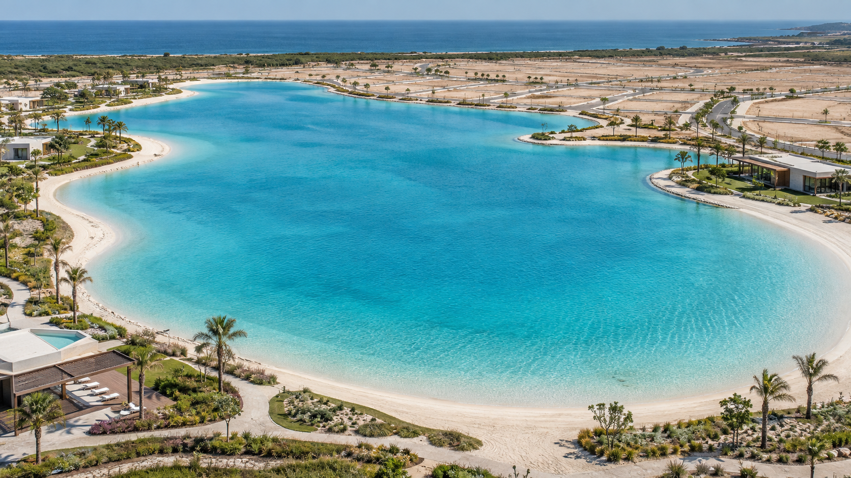Artificial lagoon integrated into a master-planned waterfront development